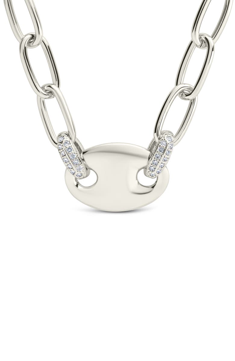 Sterling Forever Bliss Anchor Chain Necklace, Main, color, Silver