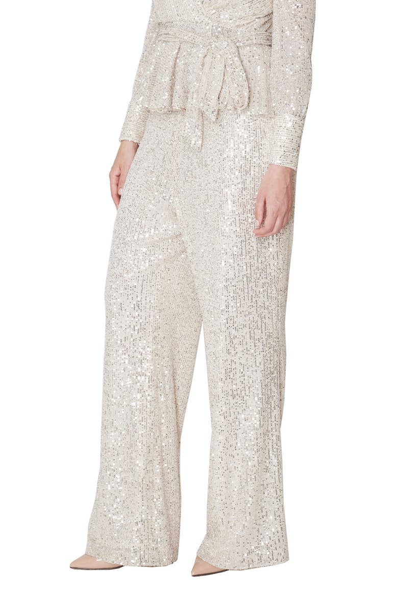 Straight Leg Sequin Pants, Alternate, color, IVORY/ SILVER