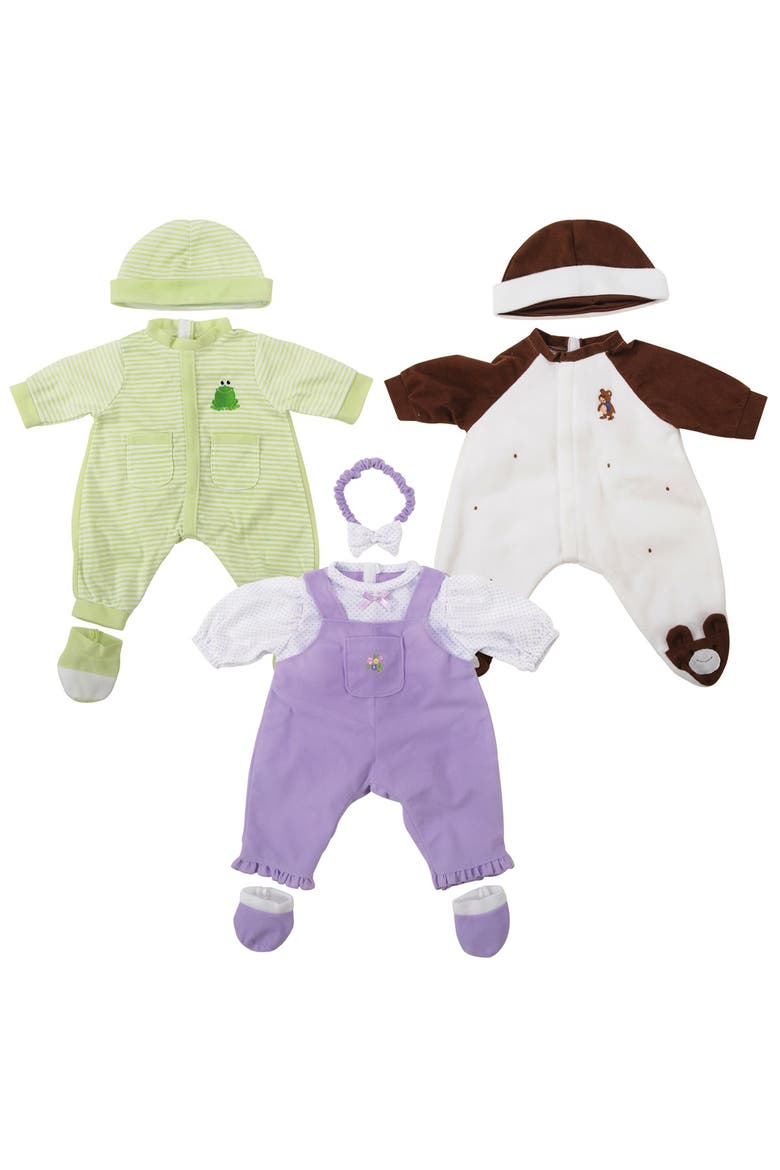Soft and Loveable 20" Realistic Doll Clothes with Booties - Set of 3, Main, color, Multicolored