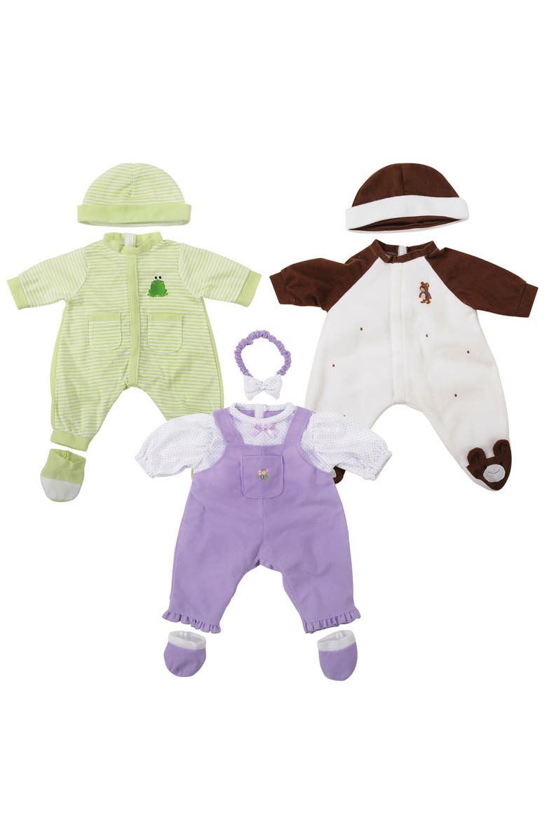 Kaplan Early Learning Company Soft and Loveable 20" Realistic Doll Clothes with Booties - Set of 3, Main, color, Multicolored