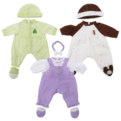 Soft and Loveable 20" Realistic Doll Clothes with Booties - Set of 3