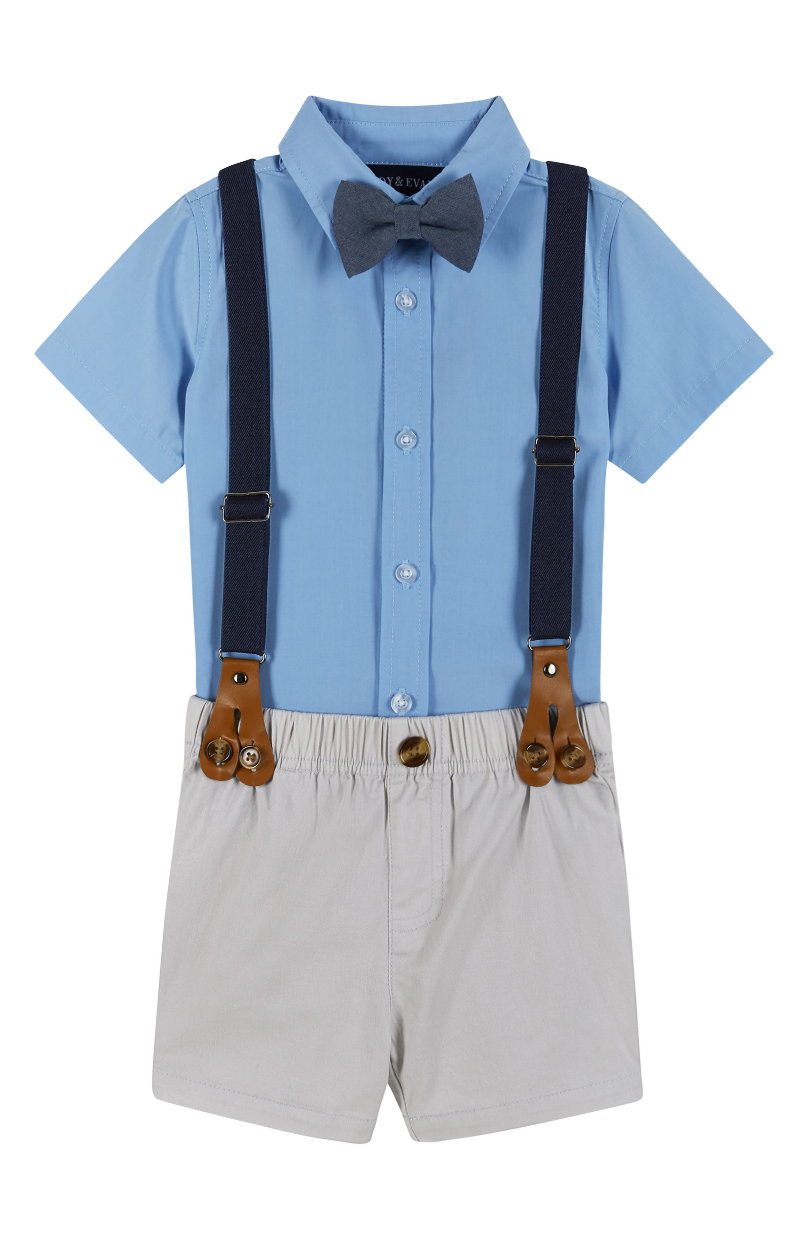 blue dress shirt with white suspenders Ty Shirt (white linen) 12-18M