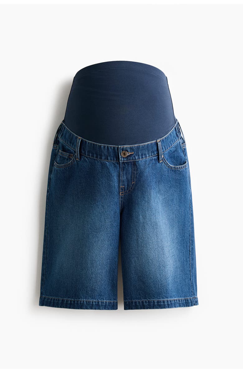 H&M Mama Denim Bermuda Shorts, Main, color, Dark Denim Blue