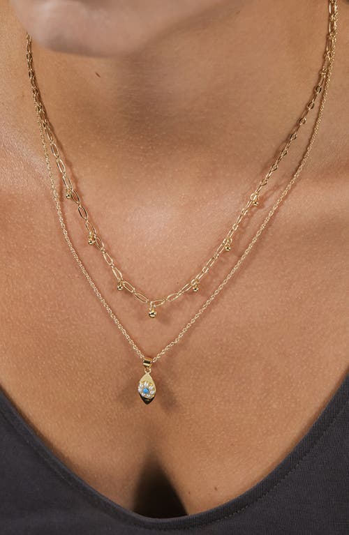 Sterling Forever Varuna Turquoise Evil Eye Charm Layered Necklace