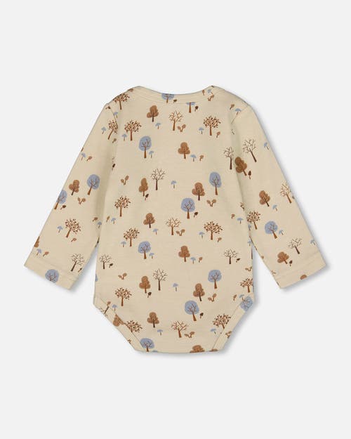 Deux Par Deux Organic Cotton Allover Tree In Neutral