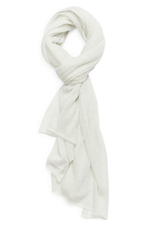 Lafayette 148 New York Fine Gauge Cashmere & Metallic Scarf In White