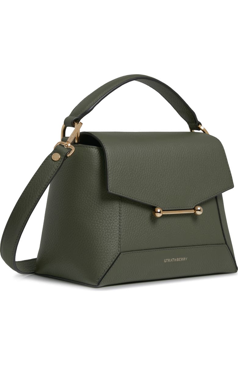 Strathberry Mosaic Leather Top Handle Bag, Alternate, color, Pine Green