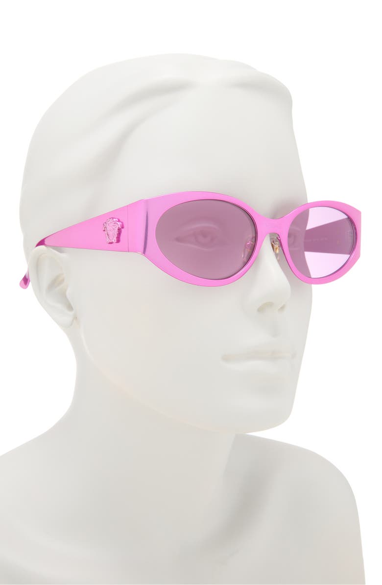 Versace 56mm Oval Sunglasses, Alternate, color, Violet