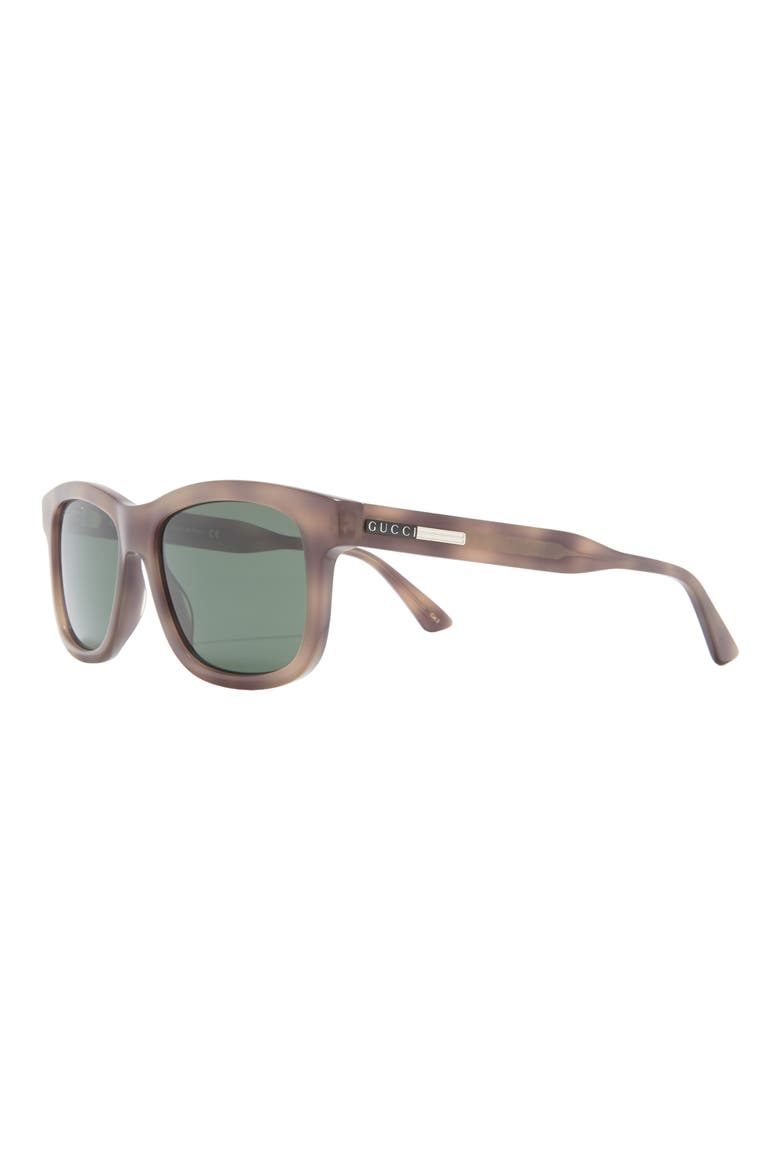 55mm Rectangle Glasses, Alternate, color, HAVANA HAVANA GREEN
