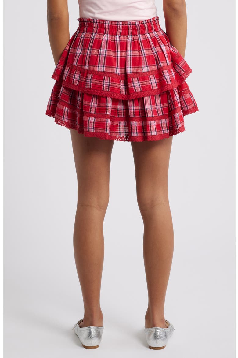 Tiered Ruffle Miniskirt, Alternate, color, CHERRY JUBILEE