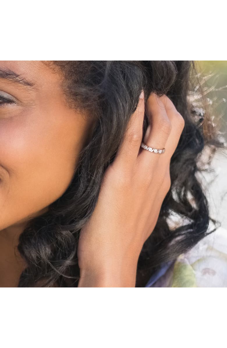 Julianna B. Moissanite Swirl Anniversary Band, Alternate, color, Sterling Silver