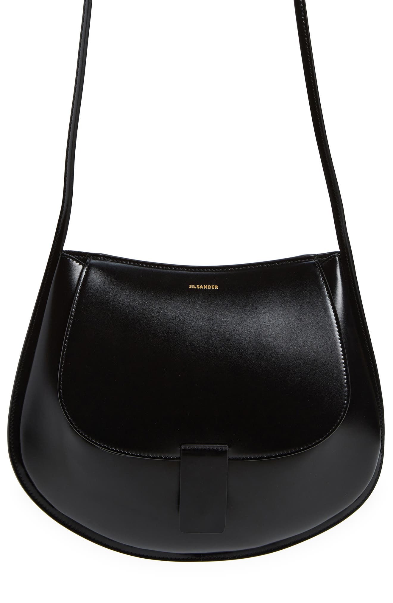 Jil Sander Crescent Calfskin Crossbody Bag, Main, color, 