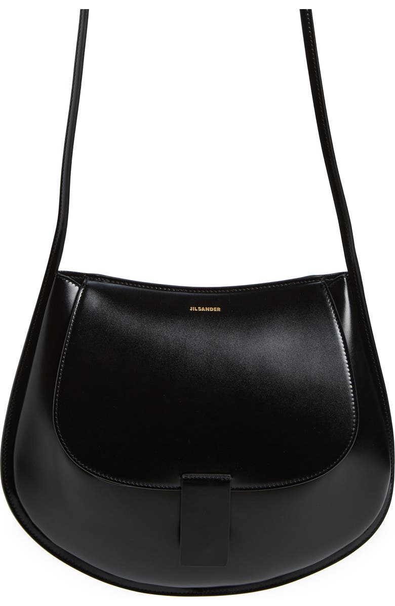 Jil Sander Crescent Calfskin Crossbody Bag, Main, color,