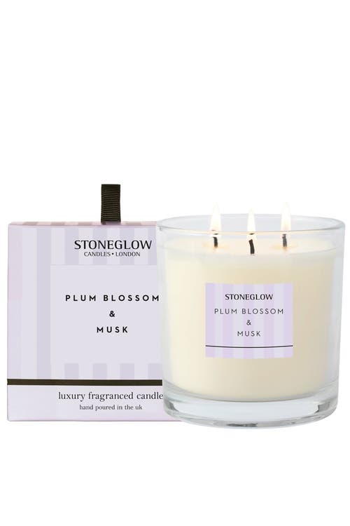 Stoneglow Modern Classics Plum Blossom Musk 3 Wick Candle 1490g In Plum Blossom & Musk