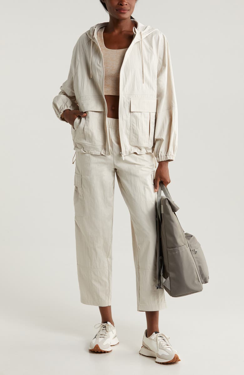 Zella Boundless Hooded Jacket, Alternate, color, Grey Moonbeam