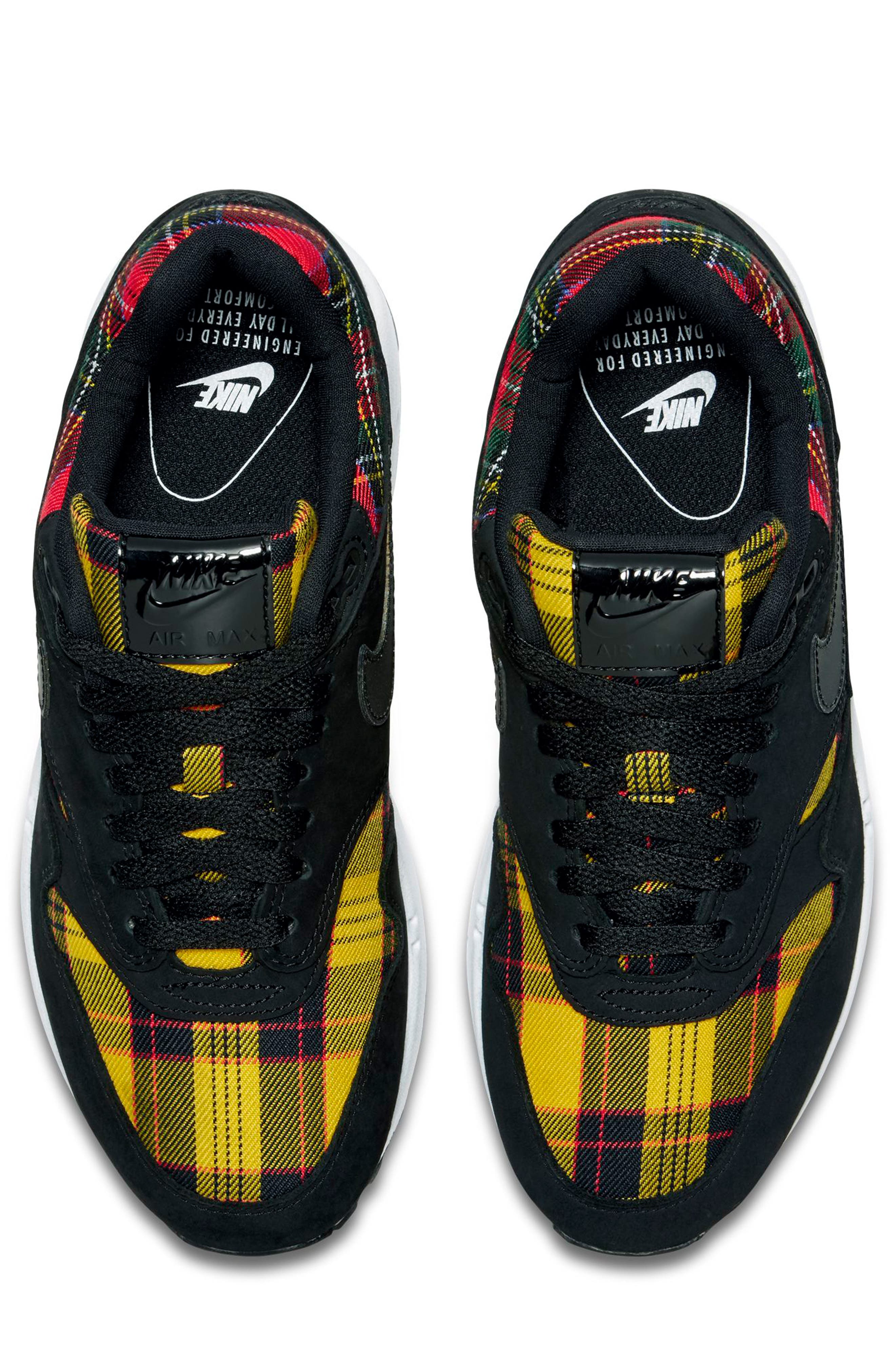 Air Max 1 SE Sneaker, Alternate, color, BLACK/ BLACK/ UNIVERSITY RED