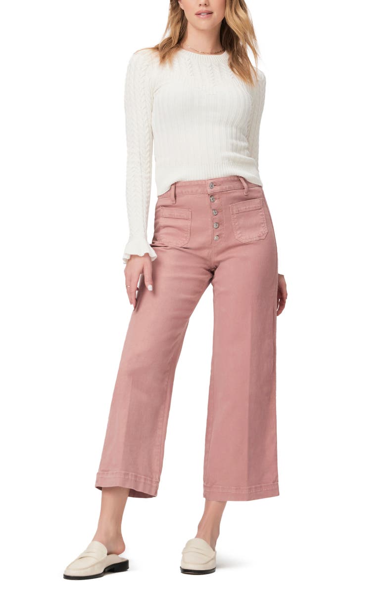 PAIGE Anessa High Waist Ankle Wide Leg Jeans, Alternate, color, 