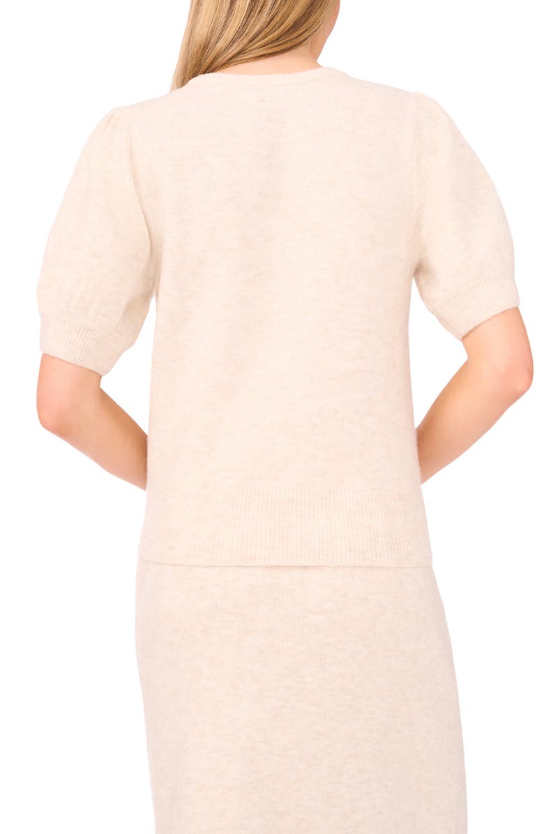 CeCe Bow Detail Puff Sleeve Sweater, Alternate, color, Malted