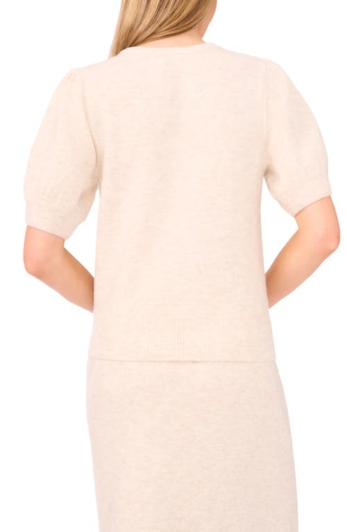 Cece Bow Detail Puff Sleeve Sweater In Pink
