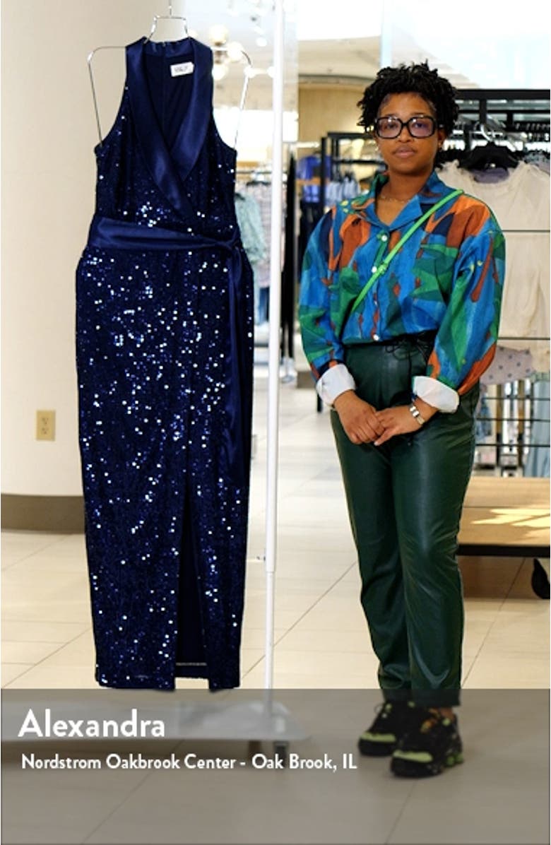 Sequin Tuxedo Gown, sales video thumbnail