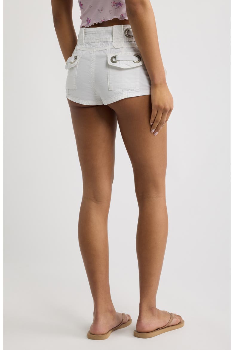 Eyelet Cargo Shorts, Alternate, color, WHITE