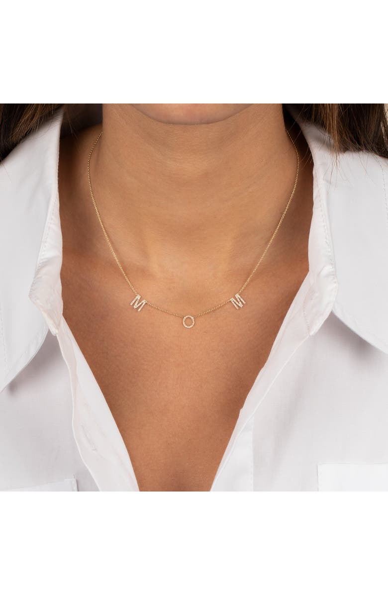 BY ADINA EDEN Diamond Pave Mom Necklace 14K, Alternate, color, 14K Gold