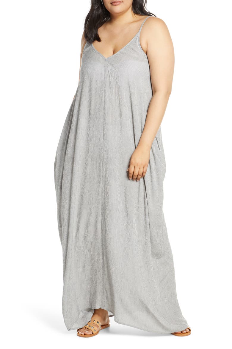 Cover-Up Maxi Dress, Main, color, BLACK MICRO