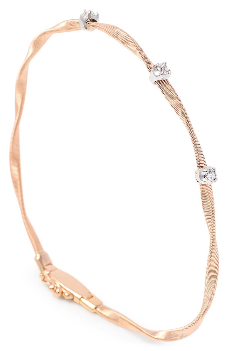 Marco Bicego Marrakech Diamond Station Bracelet, Main, color, Rose Gold