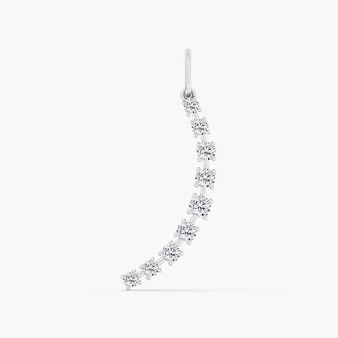 Orbit Moon Lab Diamond Pendant in 14K