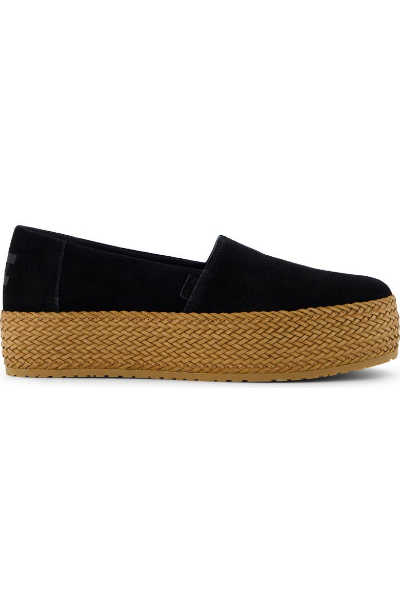 TOMS Valencia Platform Espadrille, Alternate, color, Black