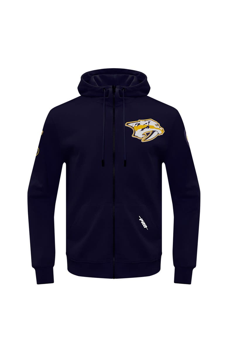 PRO STANDARD Men's Pro Standard Navy Nashville Predators Classic Chenille Full-Zip Hoodie Jacket, Alternate, color, Navy