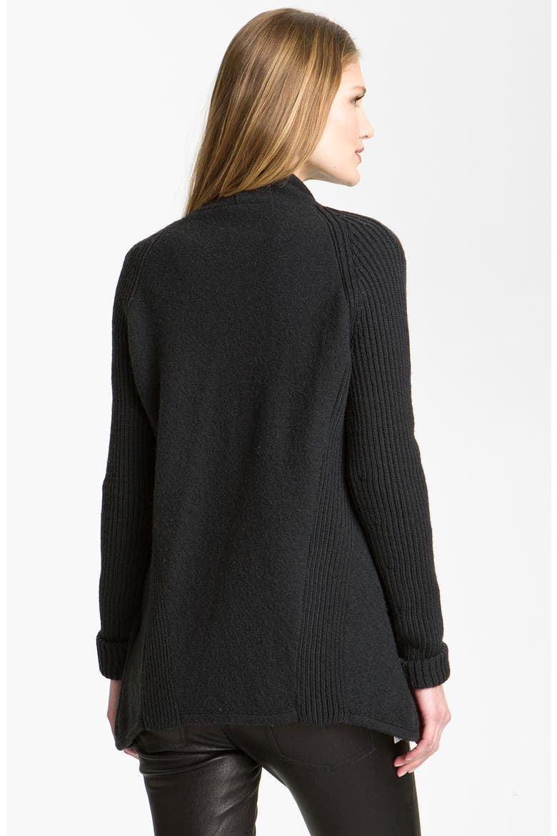 Draped Boiled Wool Jacket, Alternate, color, GREY BLACK