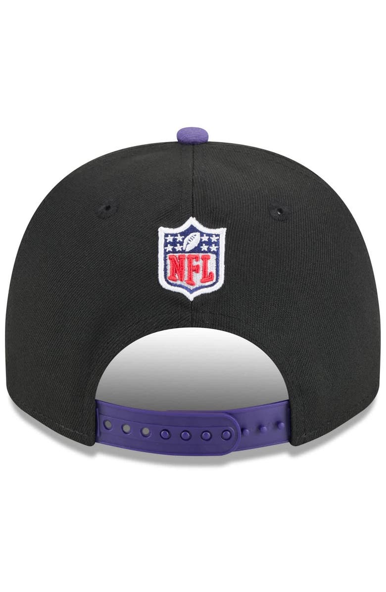 New Era Men's New Era Black/Purple Baltimore Ravens 2025 NFL Draft A-Frame 9FIFTY Snapback Hat, Alternate, color,