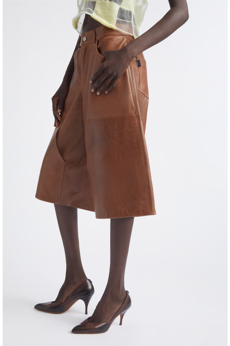 Legacy Leather Bermuda Shorts, Alternate, color, TAN