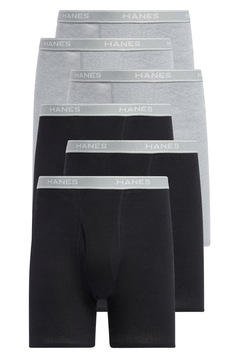 6-Pack Assorted Boxer Briefs, Main, color, BLACK/ GREY