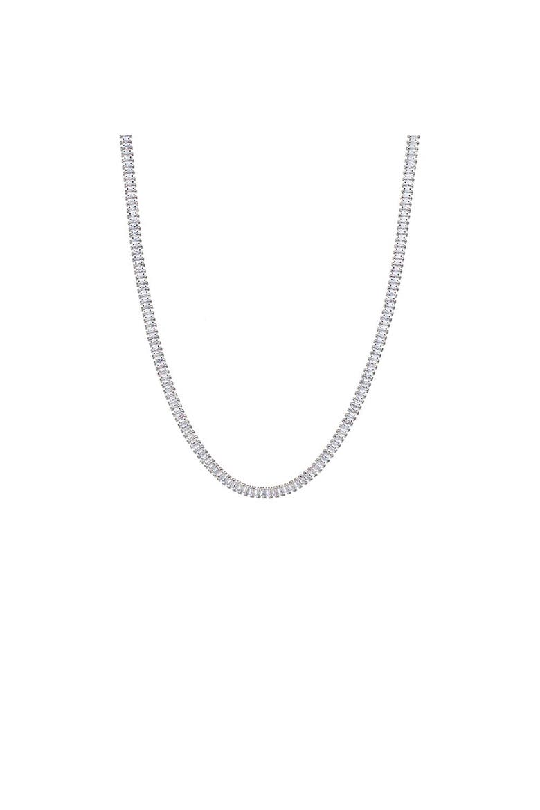 CZ Baguette All Around Tennis Necklace, Main, color, Silver