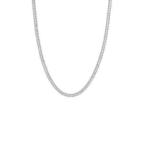 CZ Baguette All Around Tennis Necklace