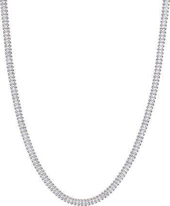 BY ADINA EDEN CZ Baguette All Around Tennis Necklace | Nordstrom
