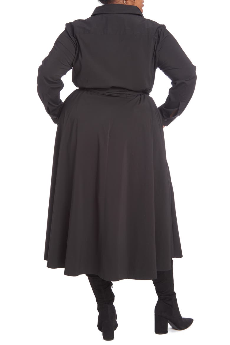 Poplin Shirtdress, Alternate, color, BLACK