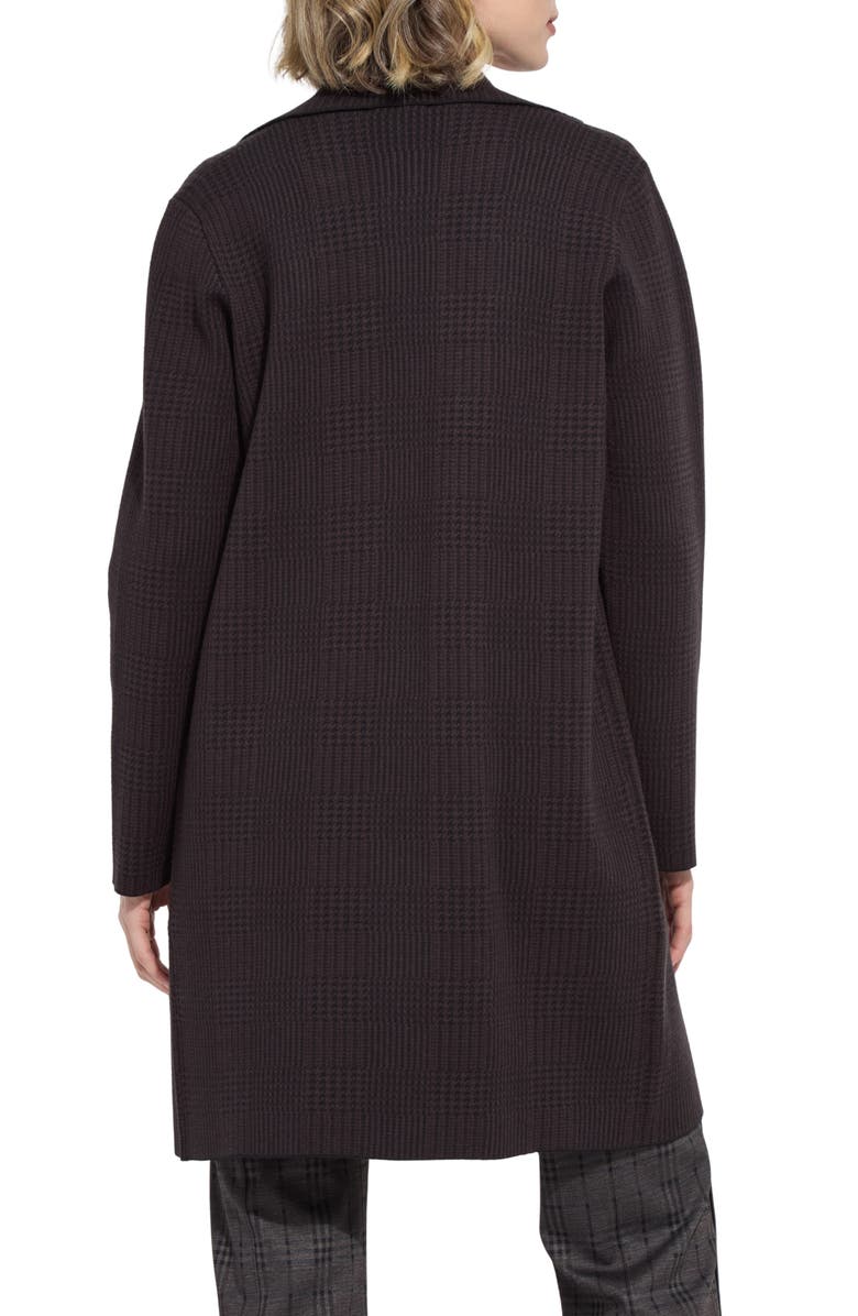 Lysse Lina Glen Plaid Jacquard Sweater Coat, Alternate, color, Double Espresso Black