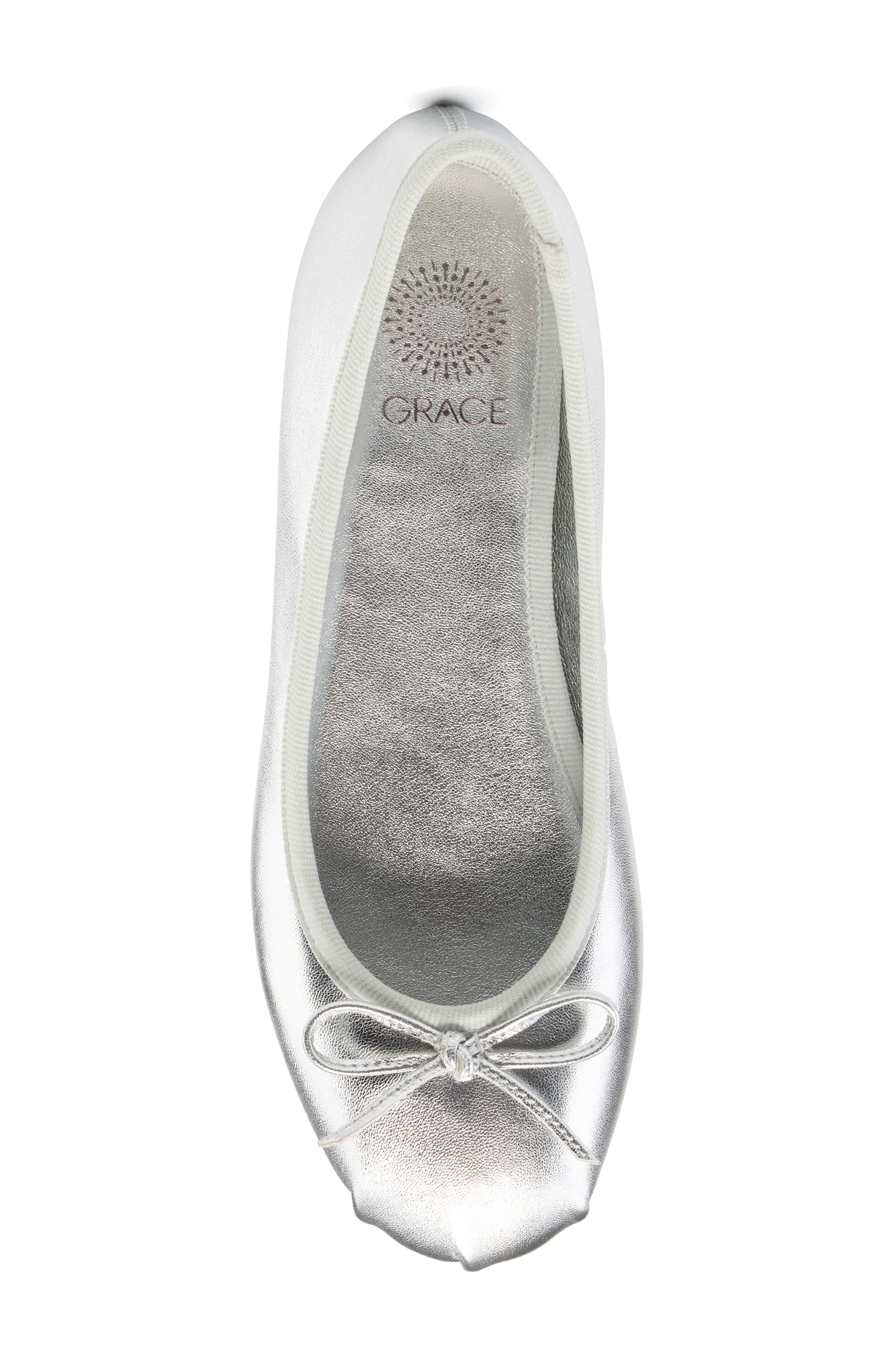 Grace Footwear Reims Ballerina Flat, Alternate, color, Silver