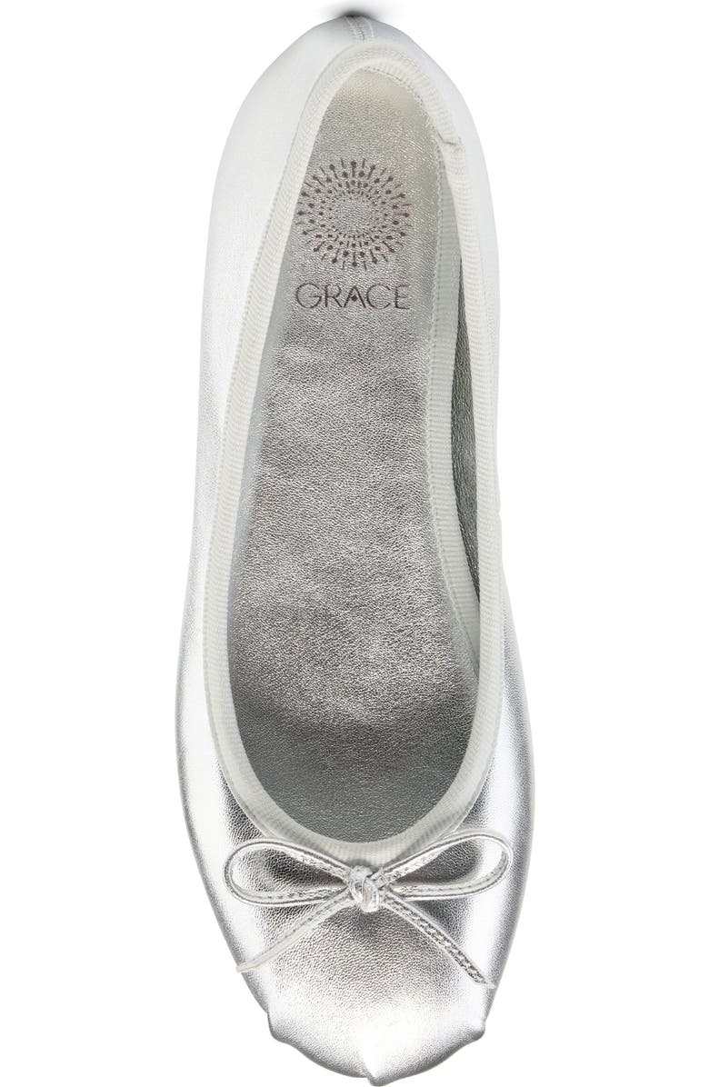 Grace Footwear Reims Ballerina Flat, Alternate, color, Silver