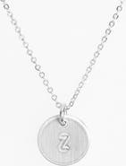 Nashelle Sterling Silver Initial Mini Disc Necklace