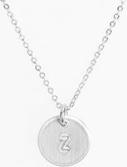 Nashelle Sterling Silver Initial Mini Disc Necklace