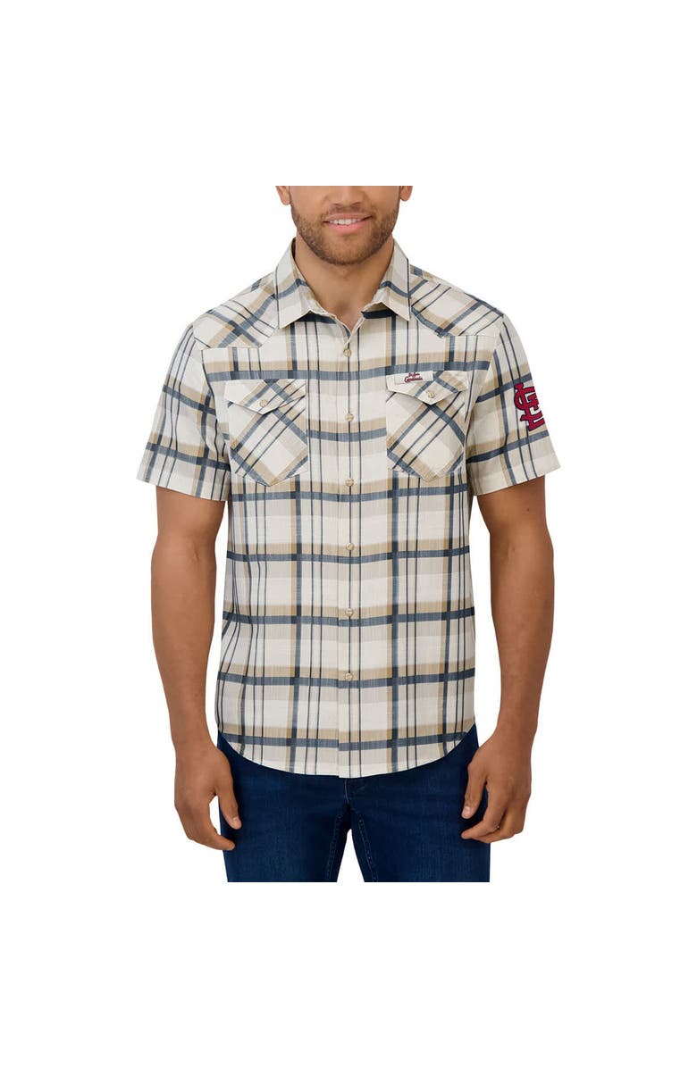Darius Rucker Collection by Fanatics Men's Darius Rucker Collection by Fanatics Navy St. Louis Cardinals Plaid Full-Snap Shirt, Alternate, color, Cream