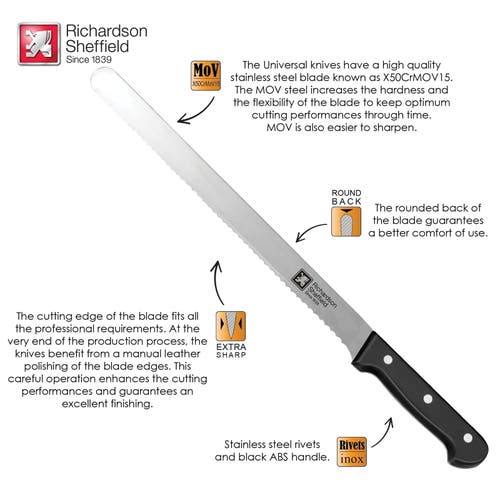 Richardson Sheffield Universal 12-inch Genoise/cake Knife In Black