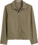 Madewell Linen Zip Front Shirt Jacket