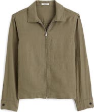 Madewell Linen Zip Front Shirt Jacket