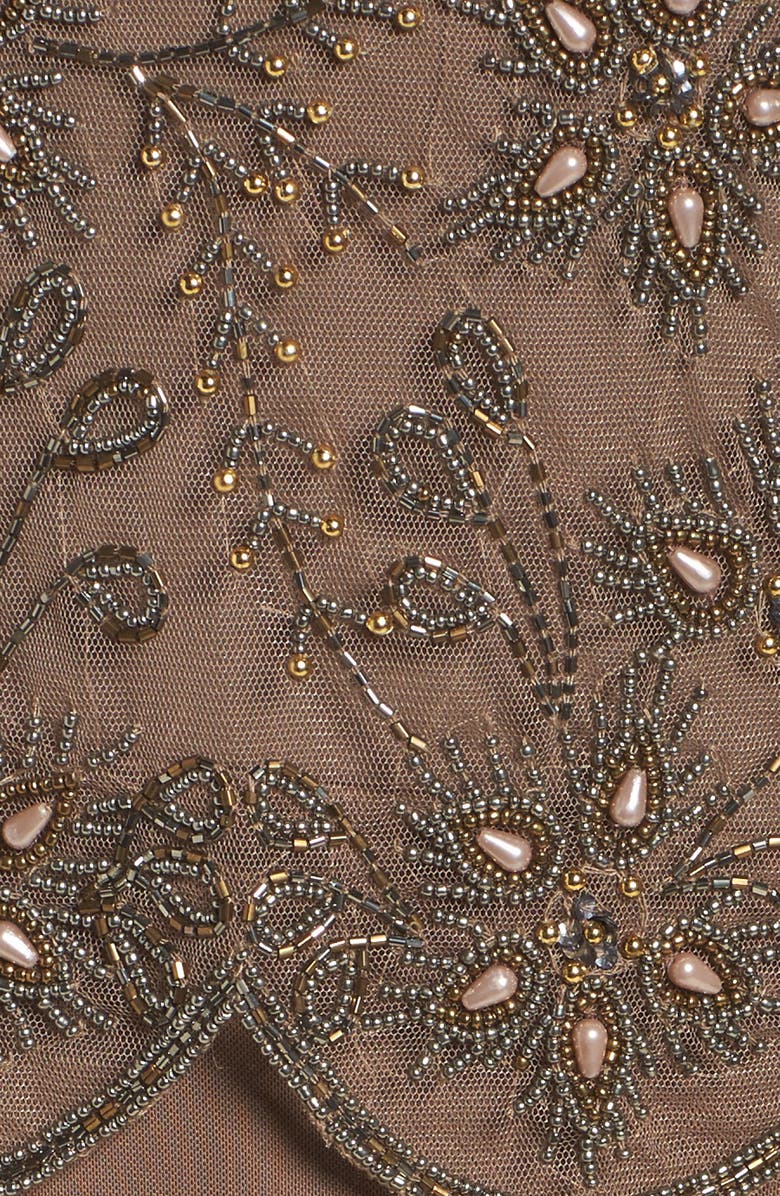 Pisarro Nights Beaded Mesh Gown, Alternate, color, 
