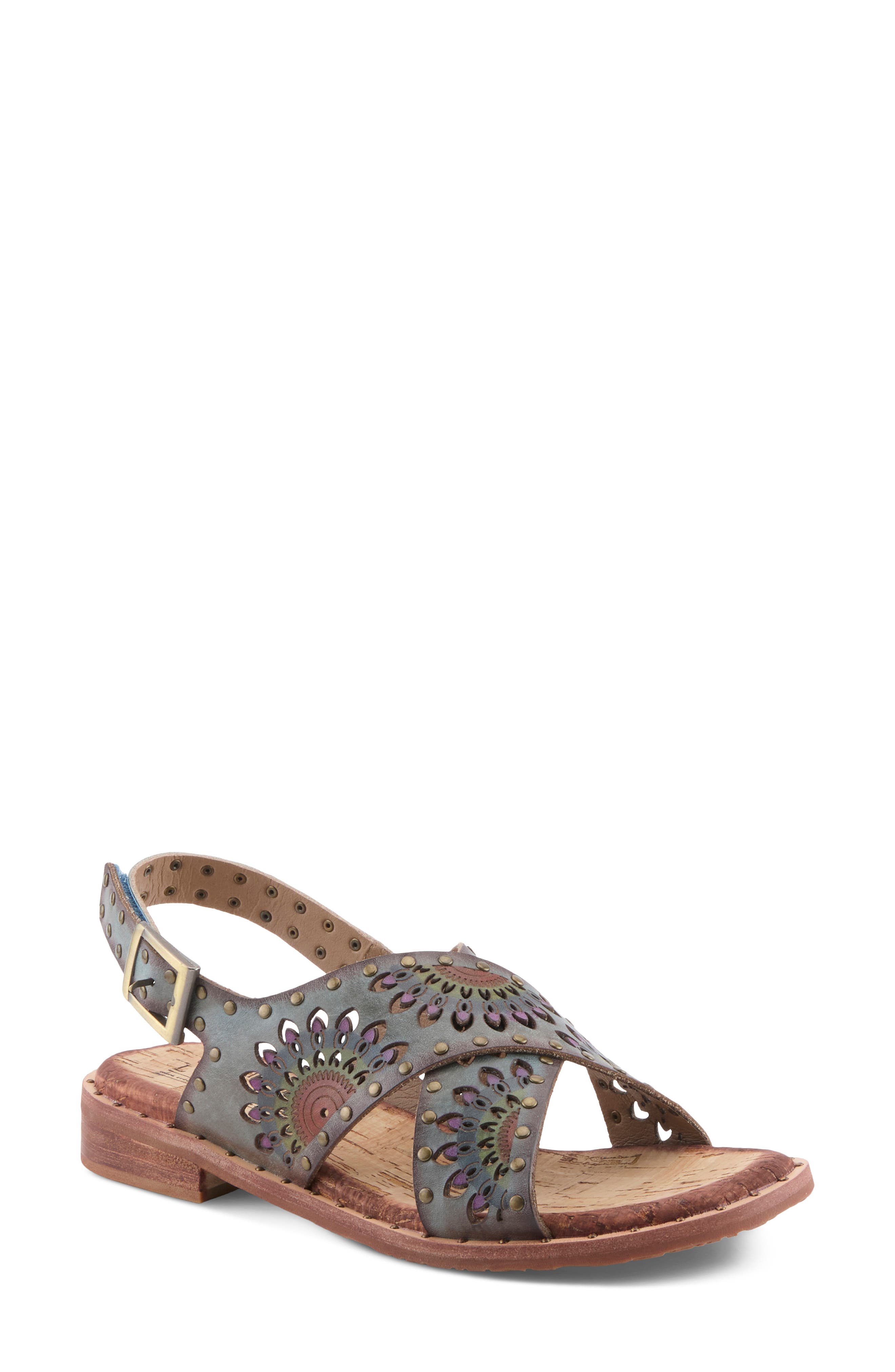 L'Artiste by Spring Step Crossroads Slingback Sandal, Main, color, Grey Multi